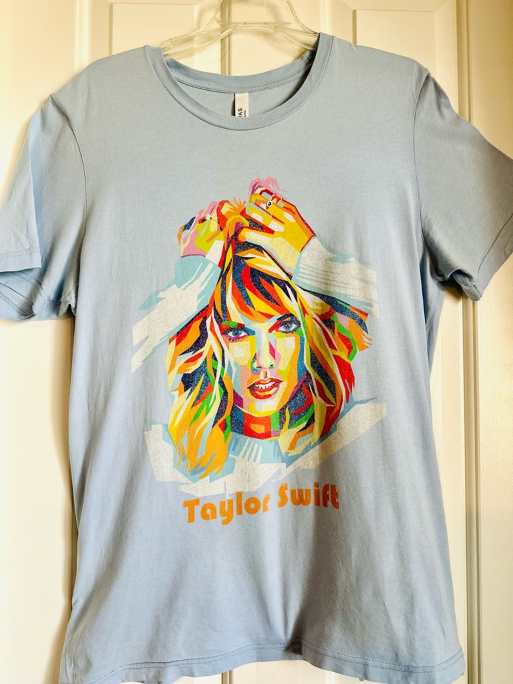 Taylor Swift Graphic Tee Bella + Canvas Blue Geometric Portrait Size: Large